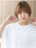 アプリコットオレンジ丸みショートマッシュ315X北浦和20代30代