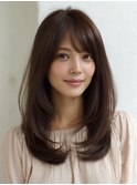 ロングウルフレイヤー/くすみベージュ