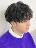 波巻きパーマ ツーブロック メンズパーマス 無造作パーマ 20代