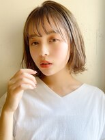 トゥーナ 表参道(tona)&nbsp;ミディアムレイヤー、外ハネボブ、グレージュ、脱白髪染め☆