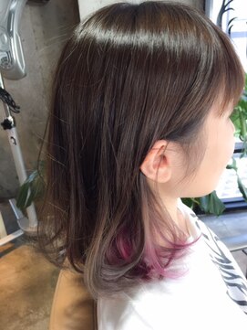 サロンドミルク 原宿(salon de MiLK) インナーパープルハイライト×グレージュグラデ