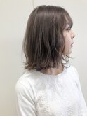 【morio坪井】透明感たっぷりシアグレージュ×外ハネミディ