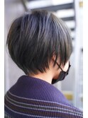 【SHARON原宿】透け感マッシュショート/暗髪グレージュ