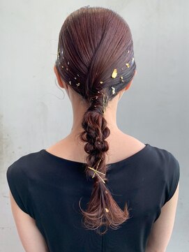 アイティーバイアルバム 八王子店(IT by ALBUM) 編み下ろし_ホワイトグレージュネビージュこなれミディ_ba387821