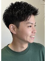 ネクストフォーヘアー(NEXT for hair)&nbsp;黒髪 パーマ ショート 爽やか ツーブロック アップバング