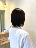 黒髪/ボブルフ/ネビージュ/小顔/ワンレン/ボブ/ショート/前髪
