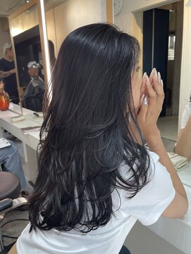 ブレンド 渋谷(BLend) 黒髪ボブルフネビージュ小顔ワンレンスペインカール