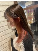 ロング×インナーカラーオレンジ