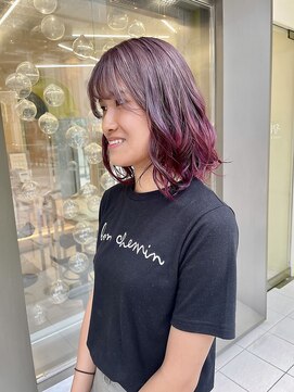 エイトヘアー(8 HAIR) ボブ×ラベンダーピンクパープル グラデーション