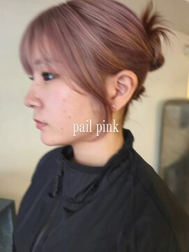 マカロニコースト(macaroni coast) ピンクベージュ ペールピンク ブリーチカラー 顔周りカット