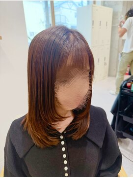 髪質改善カラー/透明感カラー/オリーブブラウン/レイヤーカット