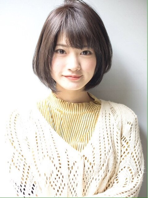 イメチェンヘアスタイル 顔周り抜け感フェミニンボブ 新小岩