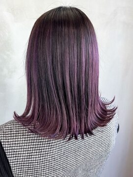 ディーバ 池袋東口(D.I.E.V.A) 20代30代40代50代ミディアム外ハネボブ艶髪パープルガーネット