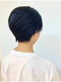 黒髪ショートカット/グラデーション/黒染め/白髪染め/40代50代
