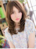 斜めバングアシンメトリー外国人風セミディa志木20代30代40代