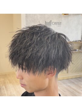 クレスト 近江八幡店(CREST) マッシュツーブロックメンズパーママッシュウルフメンズカット