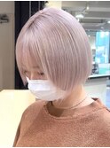 2410栗色ミルクチョコレート艶感ブロンドヘアタンバルモリボブ