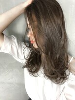 アン たまプラーザ(un) グレージュカラー×ローグラセミロング【たまプラーザ髪質改善】