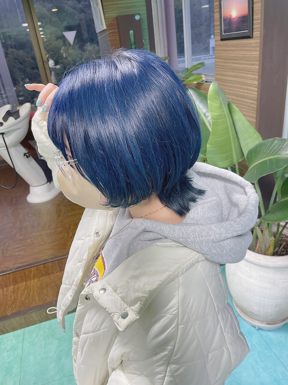 ボブウルフ :マッシュウルフ :ブリーチ :ブルー :青髪：L176497712