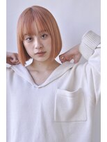 トリッカ 代官山(tricca)&nbsp;コーラルピンクボブ/ピンクベージュ/ケアブリーチ/ダブルカラー