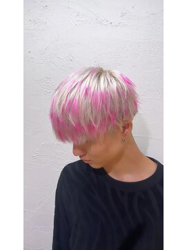 アジールヘア 池袋東口店(agir hair) ★ホワイトカラーメンズハイトーンシアーカラーショート池袋