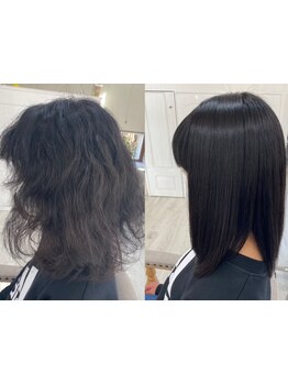 縮毛矯正ならAPPLEにお任せ♪トリートメント効果の高い、ハホニコ縮毛矯正やバイカルテ縮毛矯正が大人気☆