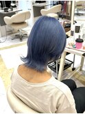 ブリーチ2回必須/ブルーシルバー/ブルーカラー