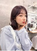 くびれミディアム美髪外ハネボブイメージチェンジワイドバング