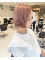 ガリカ 両国(Gallica)&nbsp;【太田達朗】ナチュラルショートボブ/ぱっつんボブ/ペールピンク