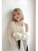 ぱっつんボブ/顔まわりカット/ブリーチダブルカラー