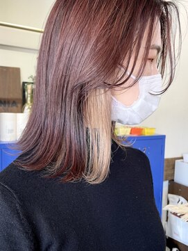 ラック 津田沼(LUCK) ブラウン/ホワイトベージュ/インナーカラー/イヤリングカラー