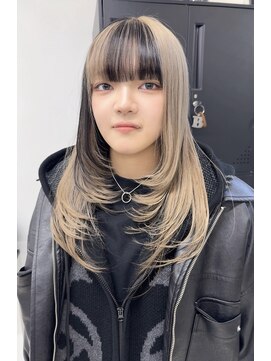 ユニークノベル 中央林間(unique novel) 顔周りで盛れるポイントデザインベージュカラーブリーチ髪質改善