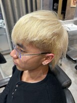 メグロバーバーショップロッポンギ 目黒六(MEGURO BARBER SHOP 6PPONGI) マレットスタイル×ブロンド