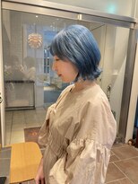 エルサフィロ ヨドヤバシ(el zafiro yodoyabashi) ブルーカラー レイヤーボブ