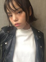 ミンクス 青山店(MINX)&nbsp;【MINX松下】切りっぱなしセミウエット　ワンレン外ハネボブ