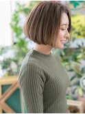 センターパートナチュラルカール大人ボブ大宮52★10代20代30代!