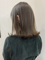 【山下未紗】黒髪イルミナカラー髪質改善大人ボブグレーベージュ