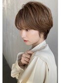 大人可愛いマッシュナチュラル暗髪小顔丸みショートボブ錦糸町