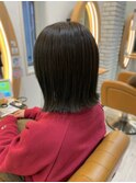 【カーキグレージュ】切りっぱなしボブ♪10代20代30代
