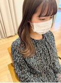 【インナーカラー】ミルクティーベージュ/セミロング/くびれヘア