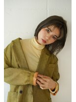 シェル 立川(shell)&nbsp;大人かわいい☆小顔カット＃カーキベージュでヘルシー丸みボブ