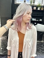 チュダック(ChuDuck)&nbsp;【◎甘くてカワイイ◎】韓国風《シルバー×ピンク》ケアブリーチ