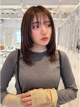 レイラバイアフロート 吉祥寺(Lila by afloat) レイヤーカット/感かヘア/モカブラウン/ぱっつん前髪