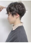 【morio原宿】刈り上げショート くるくるウェーブ マッシュ