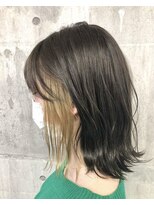 デイズ(DAYS)&nbsp;切りっぱなしボブ　インナーカラー　オリーブベージュ