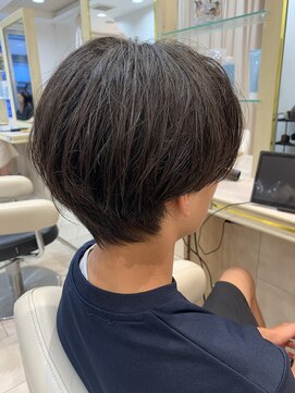 アッシュ 仙川店(Ash) センターパートニュアンスパーマツーブロック前下がりメンズヘア