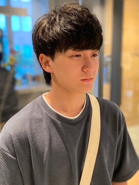 メンズサロン ブロック(Men's Salon bloc) マッシュショート　メンズカット　ツーブロック　黒髪　爽やか