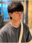マッシュショート メンズカット ツーブロック 黒髪 爽やか