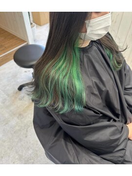 ワク 藤沢店(waku) ブリーチ　グリーン　インナー