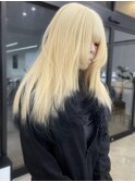 10代20代ハイトーンデザインカラーホワイトブロンド